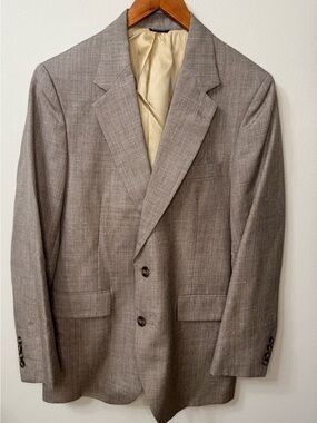 Briarwood Classics Blazer 40R Brown Windowpane Sport Coat Mens